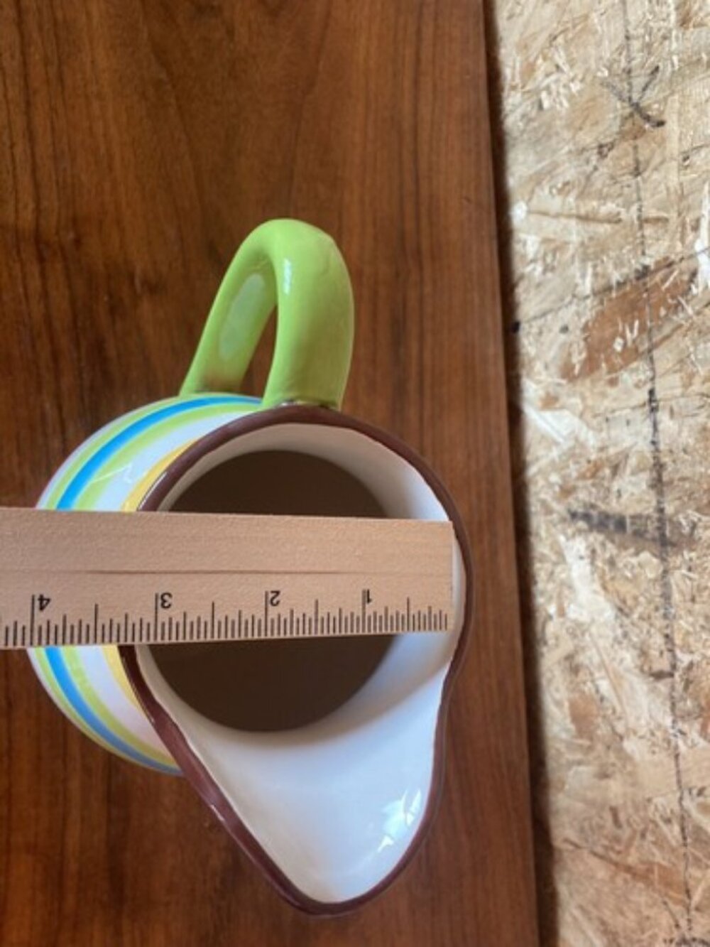 Striped Multicolor Ceramic Pitcher - Picture 9 of 10